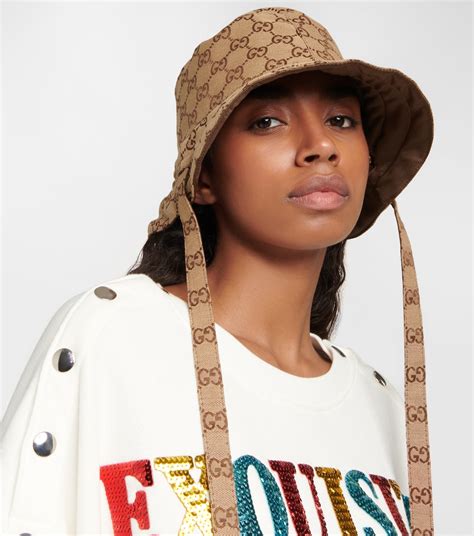 gucci bucket hat with strings|gucci fedora reversible hat.